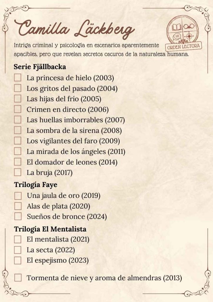 Camilla Läckberg Libros en Orden