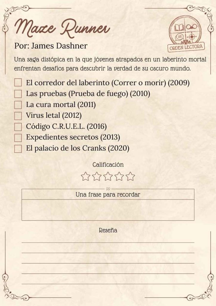 Orden de Maze Runner
