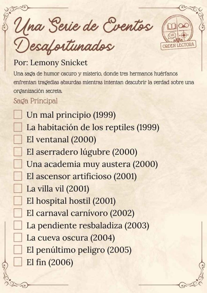 Una serie de eventos desafortunados: Orden