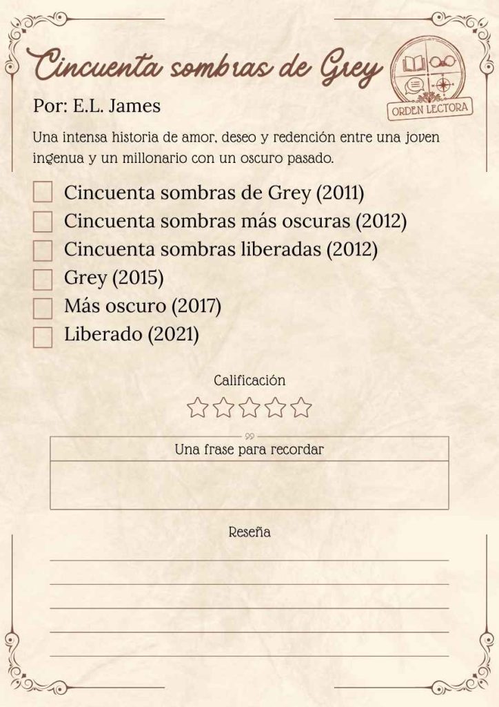 Cincuenta Sombras de Grey orden