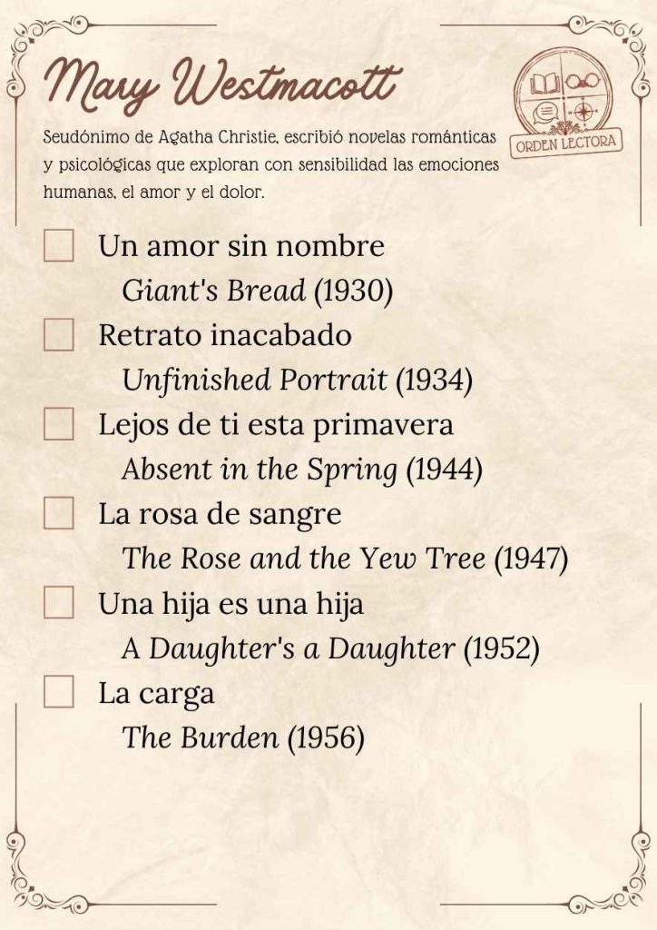 Todos los libros de Mary Westmacott