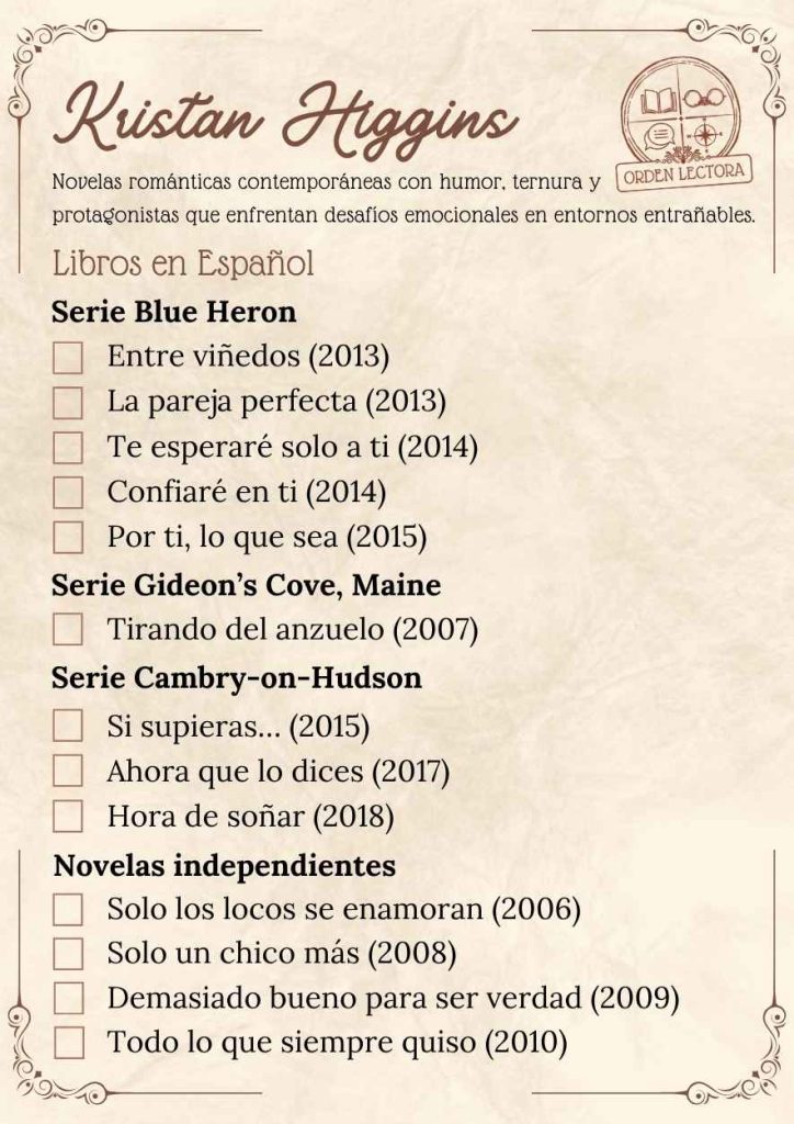 Libros de Kristan Higgins en español