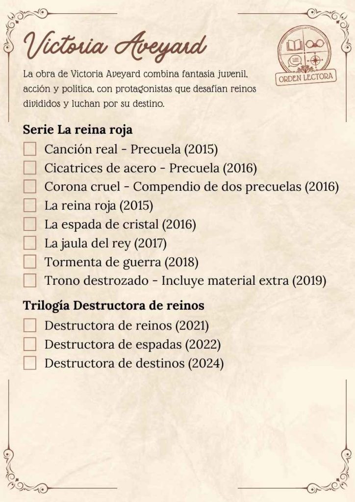 Libros de Victoria Aveyard en español