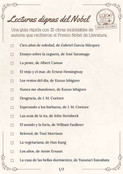 25 libros de ganadores del Nobel