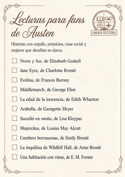 Lecturas para fans de Jane Austen