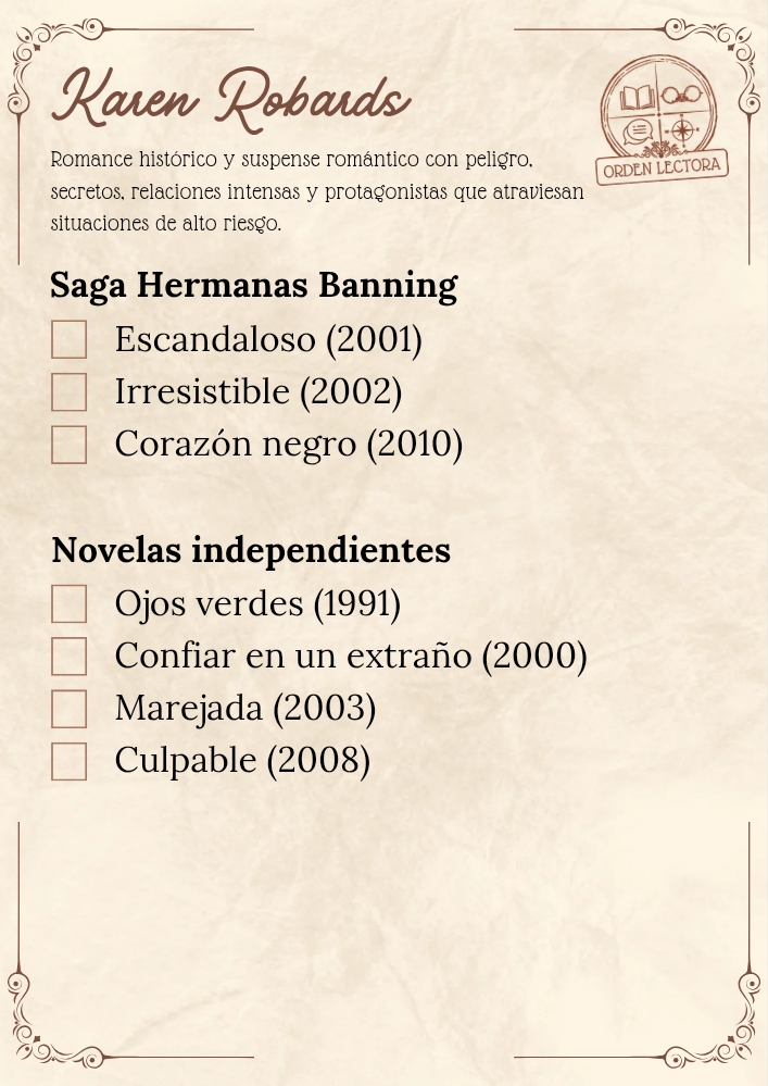 Libros de Karen Robards en orden español