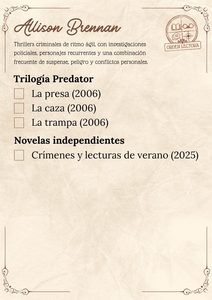 Libros de Allison Brennan en orden
