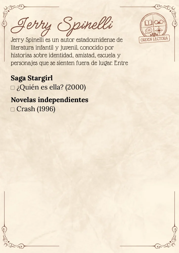 Lista de libros de Jerry Spinelli en orden de lectura