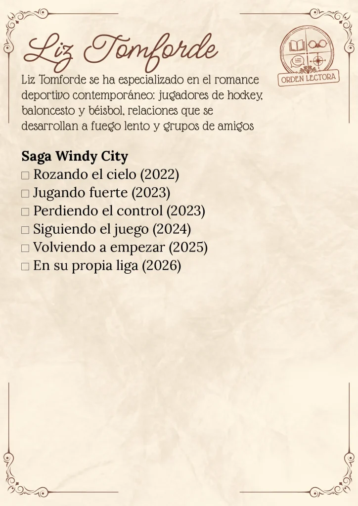 Lista de libros de Liz Tomforde en orden de lectura